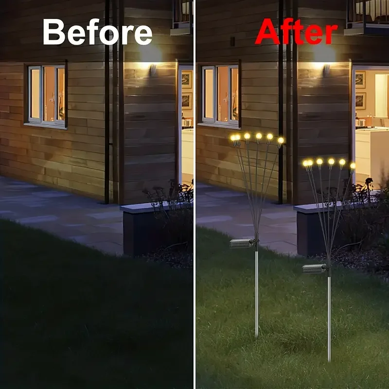 Luz LED Solar para exteriores, luces de luciérnaga alimentadas por la luz Solar, impermeable, decoración navideña para jardín y césped, 4/2/1