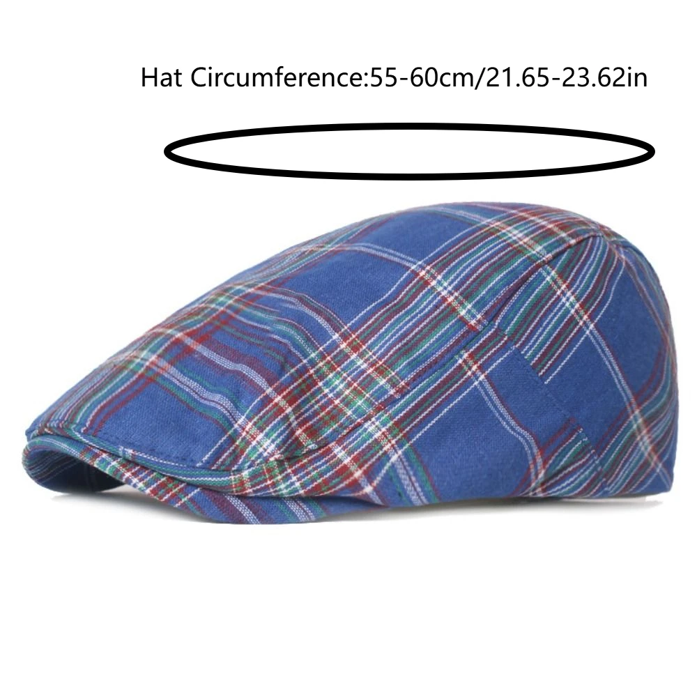 Béret à carreaux en coton Simple, Casquette de peintre en tissu rétro à bord court, pare-soleil britannique, chapeau de fête