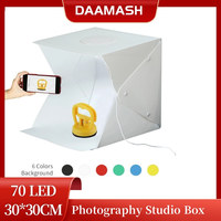 30cm Mini 2 LED Panels Folding Portable Light Photo Lighting Studio Shooting Tent Box Kit with 6 Colors Backdrops