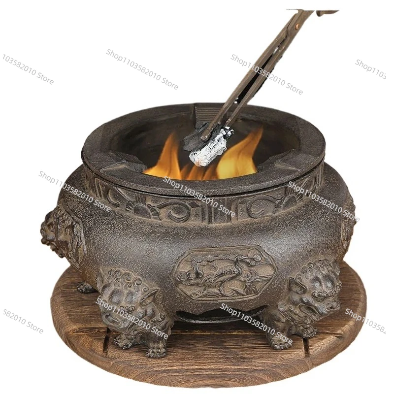 Cast Iron Blast Stove, Carbon Tea Brewer Stove for Outdoor Heating