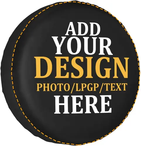 Cubierta de neumático de repuesto personalizada, añade tu propio protector de neumático de rueda universal impermeable personalizado con texto de imagen apto para