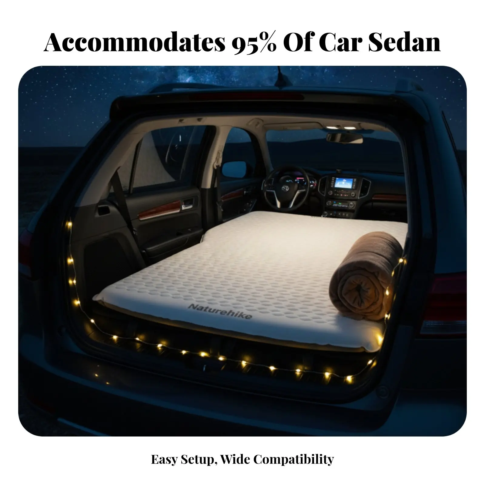 

Inflatable Car Mattress, Rear Seat Sleeping Pad, Universal for Electric Vehicles, Sedans, SUVs, Quiet, Double, Portable