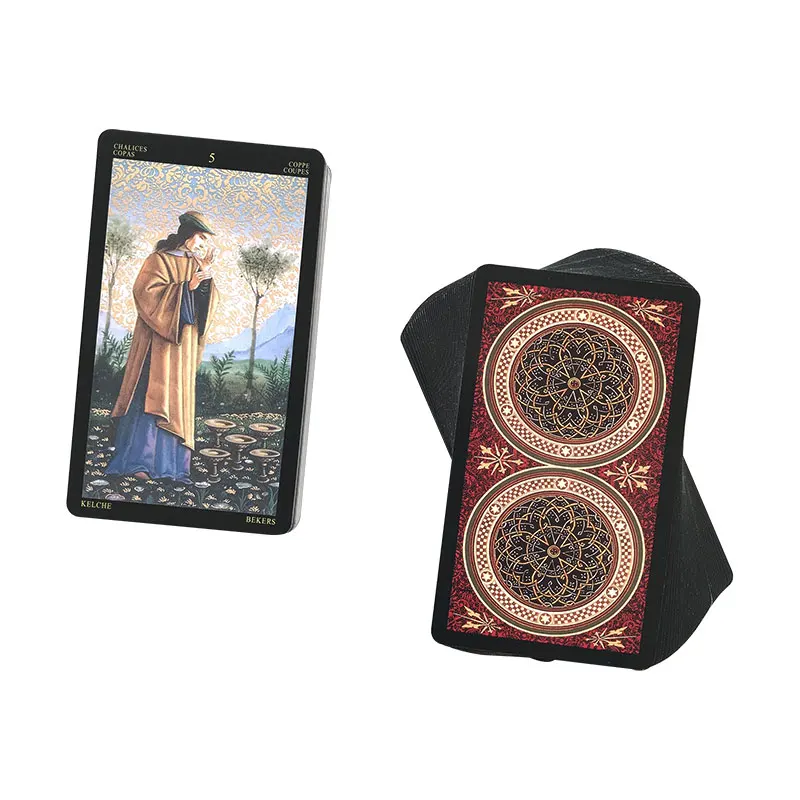 Golden Botticelli Tarot Leisure Entertainment Game Card family gatherings Tarot Card Brochure Guide 12 * 7CM Tarot