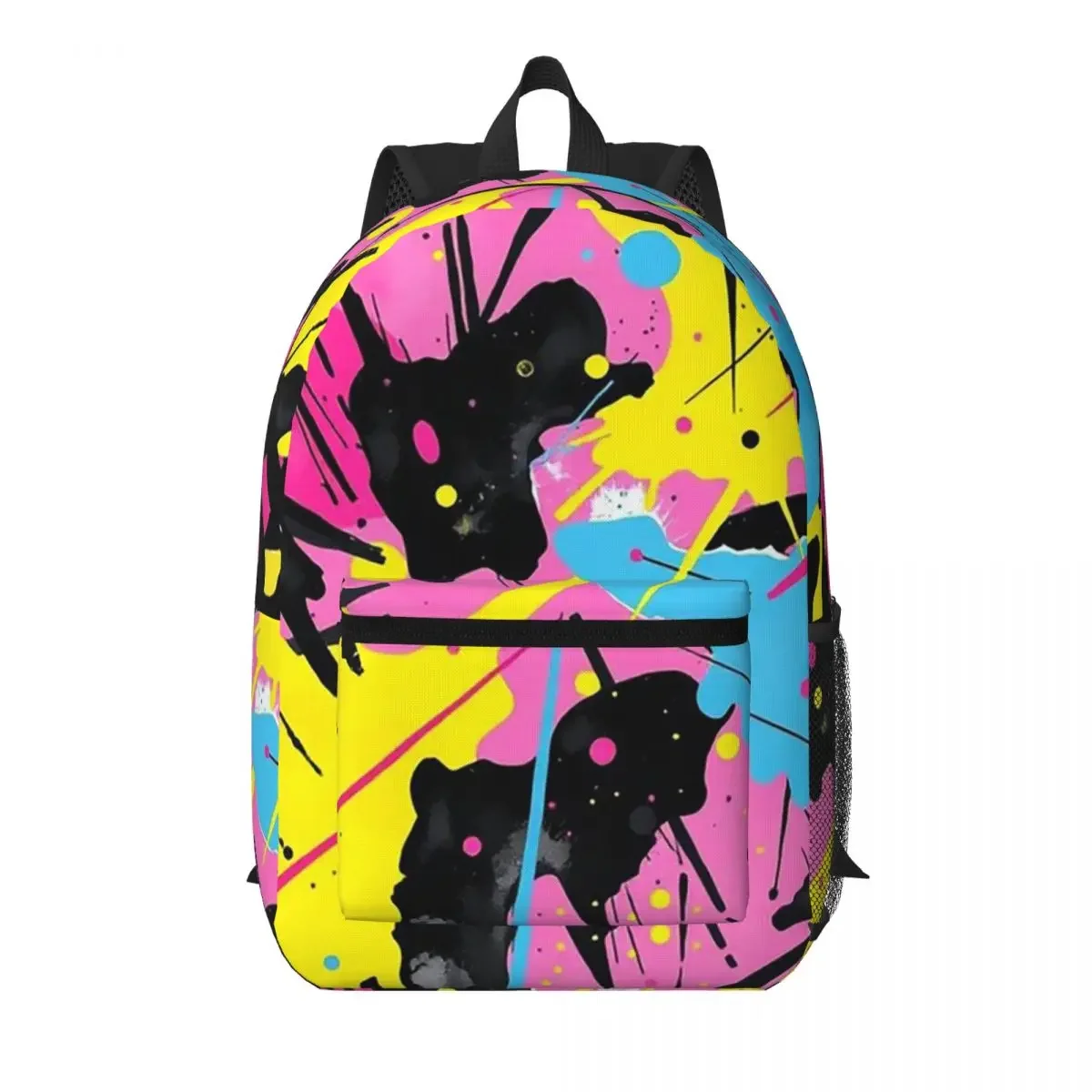 Abstract Colorful Graffiti Splatter Student Backpack School Bag Hiking Travel Daypack for Boys Girls Bookbag Shoulder Bags
