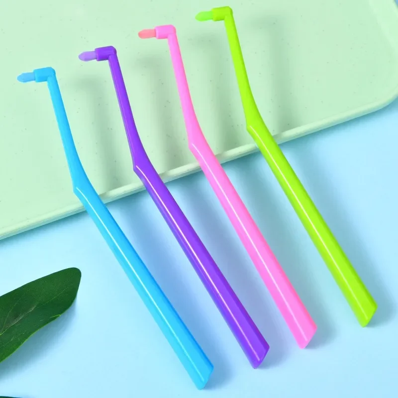 

4pcs Soft Tufted Toothbrush Trim Single Interdental Space Brush Toothbrushes Small Compact Dental Implants Braces Teeth Clean