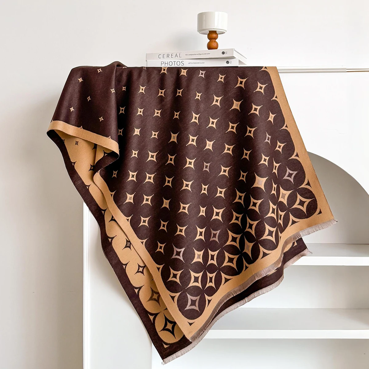 Luxus Winter Schal Frauen Kaschmir Warme Pashmina Marke Foulard Weibliche Schals Wraps Dicke Weiche Bufanda Poncho Schals Stola – Detail 8