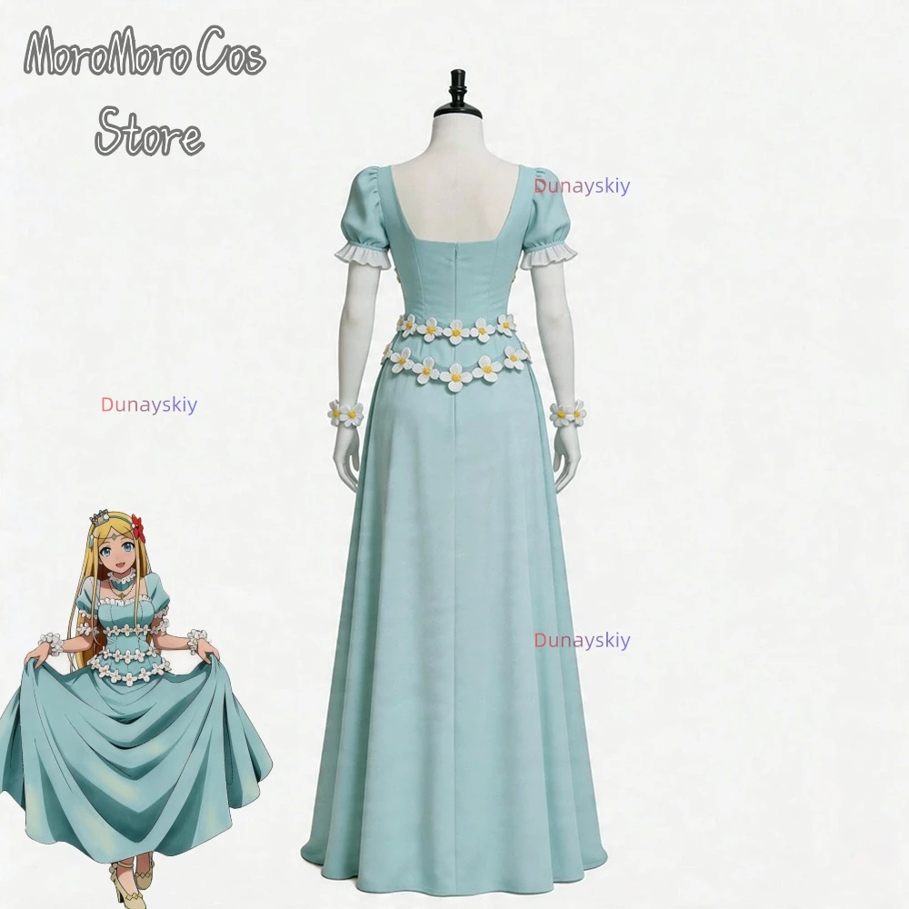 

DUNAYSKIY/Chardelon Ryle Vaiself Princess Renner Theiere Blue Floral Gown Cosplay Costume Halloween Anime Party Dress for Women
