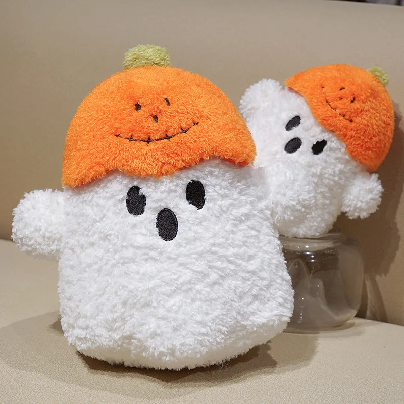 Soft Fluffy Halloween Ghost Pumpkin Stuffed Plush Pillow Spooky Cartoon Throw Cushion Sofa Bedroom Home Decor Holiday Gift