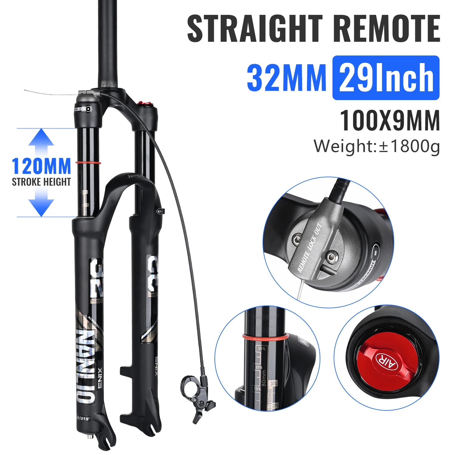 Nanlio X5 PRO MTB luchtveringvork 120mm veerweg 26 27.5 29 inch lichtgewicht 1,8kg XC mountainbike voorvork + gratis cadeau