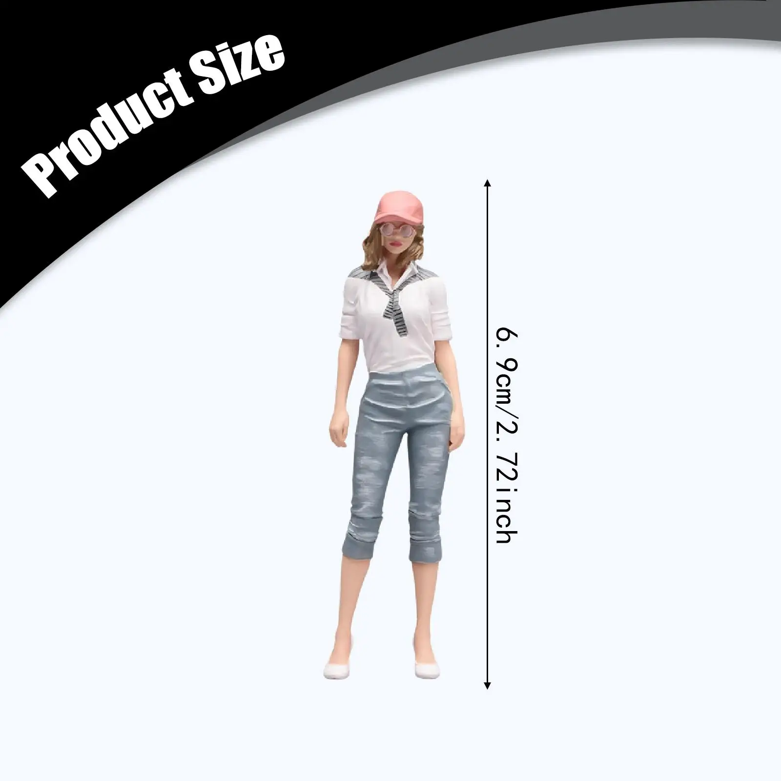 

1/24 Scale Stylish Woman Miniature Figure Painted Miniature People Figurine