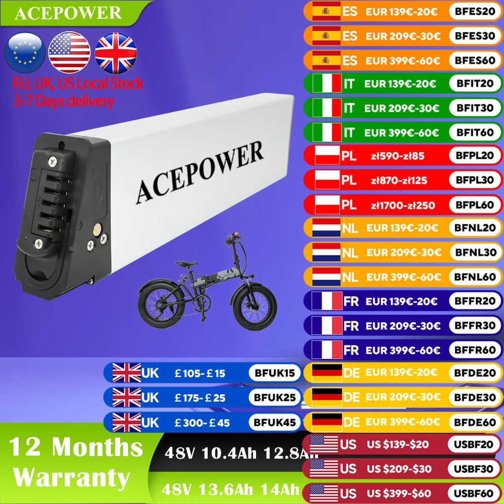 For MOBAYELL NextGen Folding Electric Bike Battery 48V 10.4Ah 12.8Ah 14Ah Battery for MOBAYELL NextGen E-bike Battery