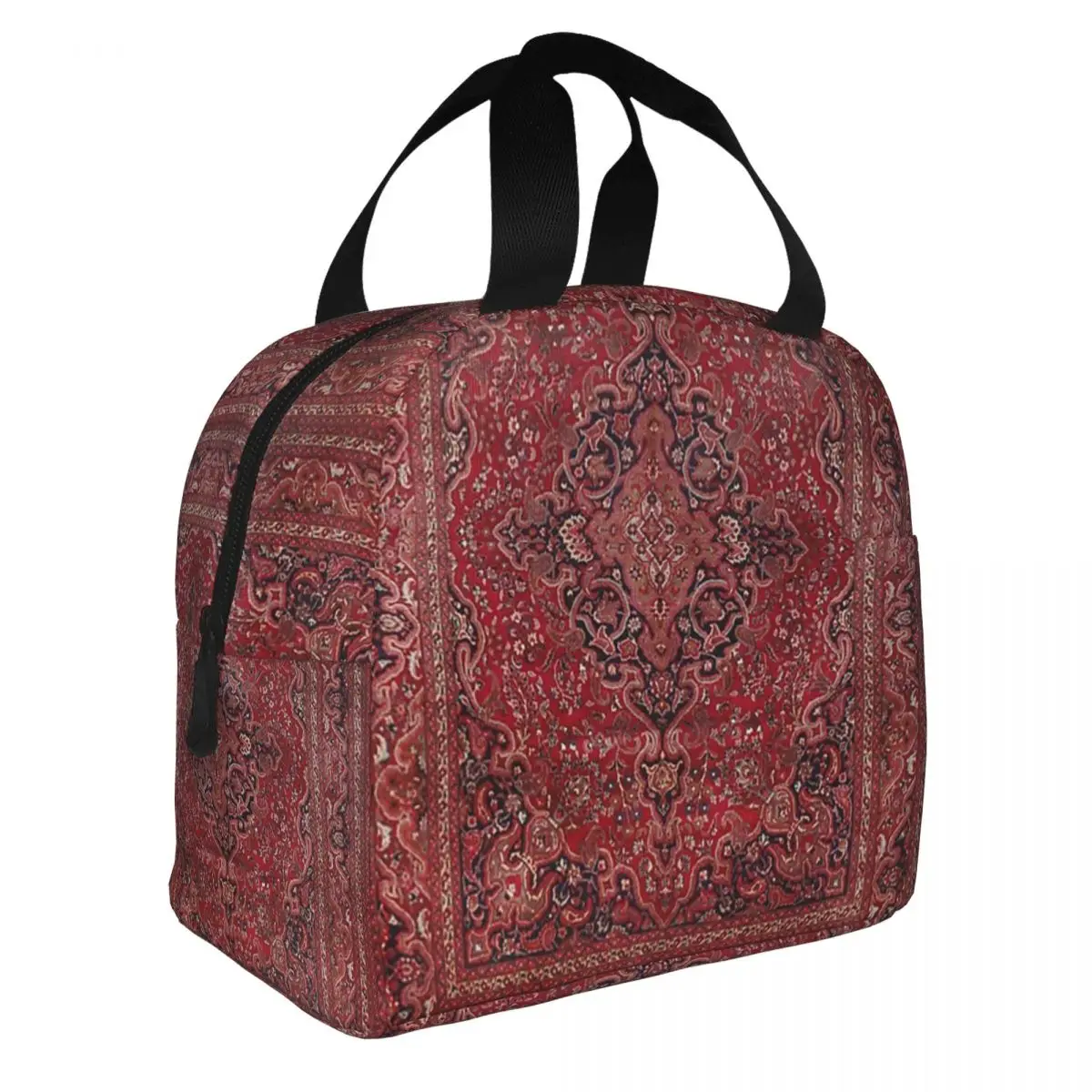 

Antique Persian Lunch Bag Portable Insulated Cooler Bag Antique Bohemian Floral Thermal Food Picnic Lunch Box for Women Kids