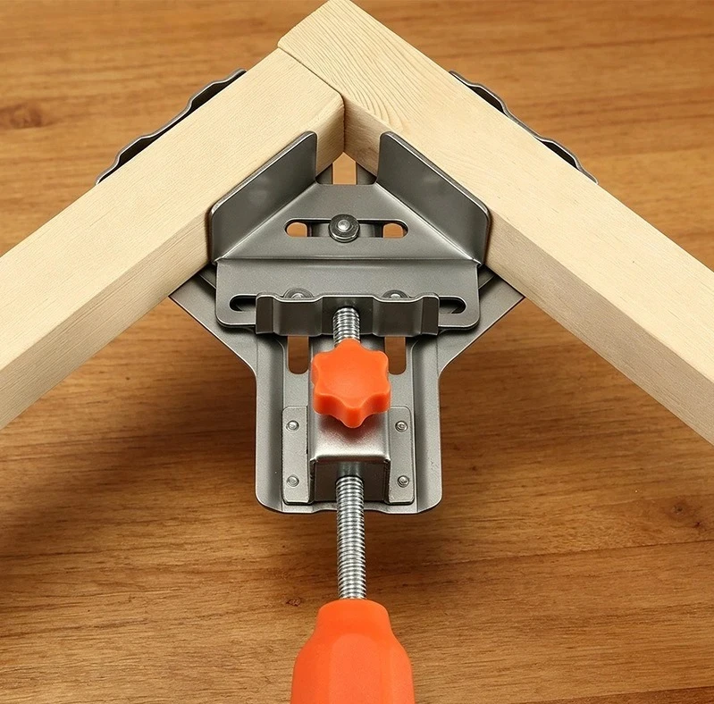 Metal 90 Degree Right Angle Clamp Adjustable Woodworking Corner Fixture for Wooden Frame Splicing Gluing Fixing Operation