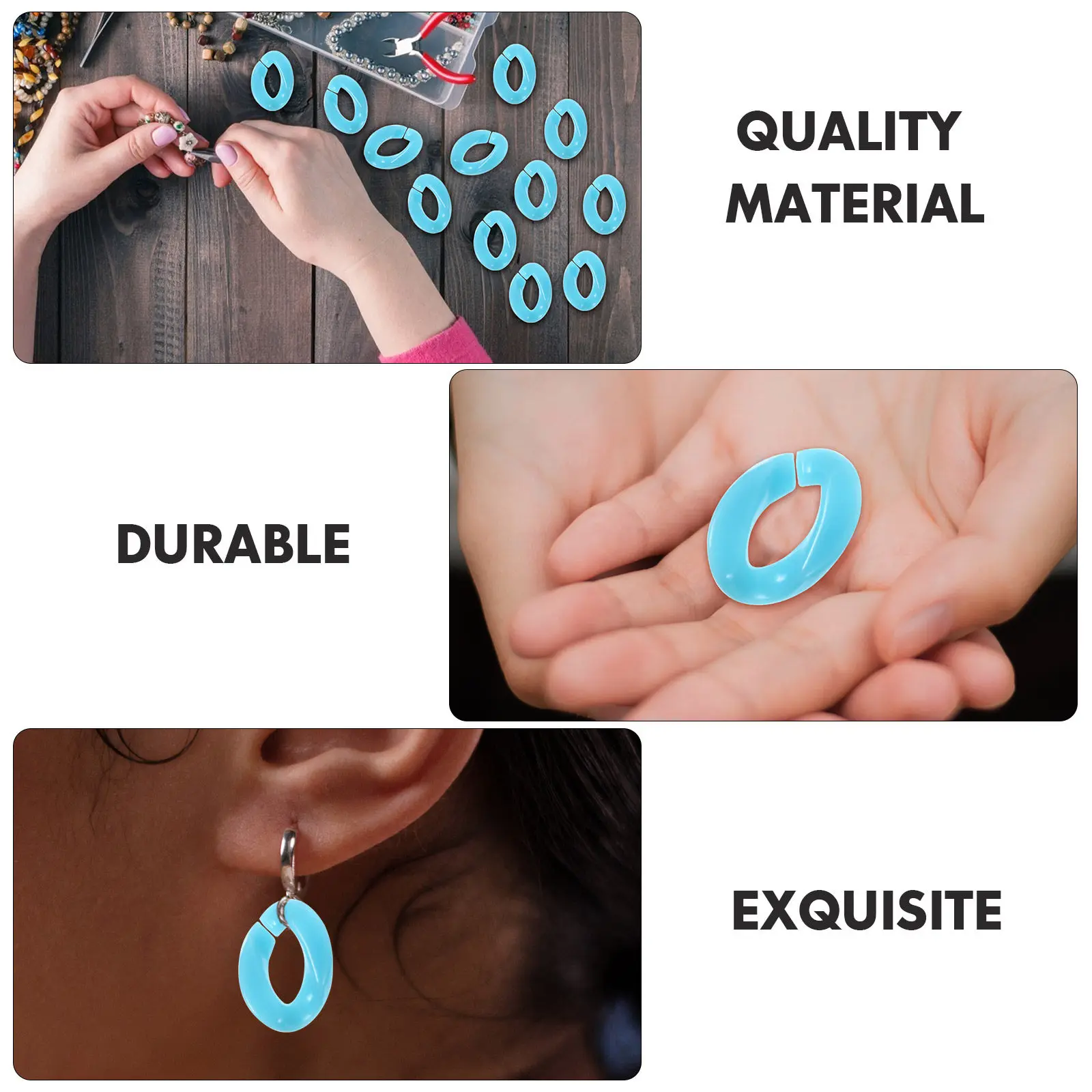 

150pcs Acrylic Earring Components Lightweight Diy Connectors For Phone Chain Bracelet Keychain Jewelry Making Bag Chains Linking