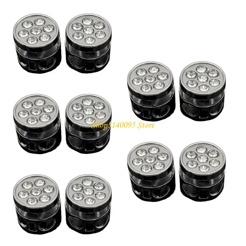 DXAE 10Pieces Metal Double Hole Cord Adjusters Fashion Cord Stopper for Pants