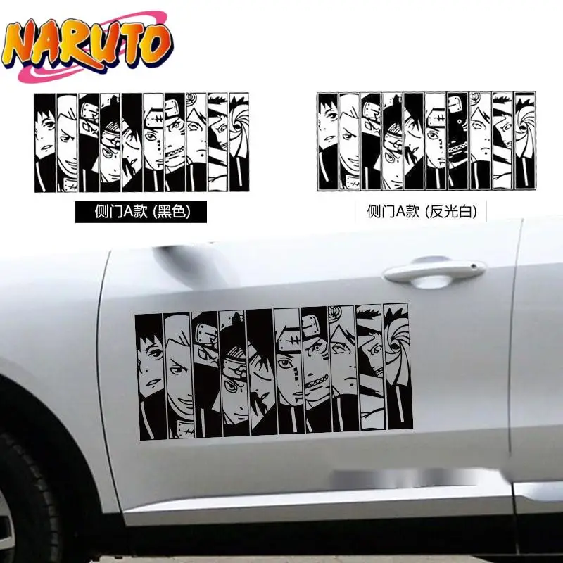 Naruto Akatsuki Anime Car Stickers Handsome Modified Motorcycle Fuel Tank Cap Stickers Car Door Decoration Waterproof Stickers