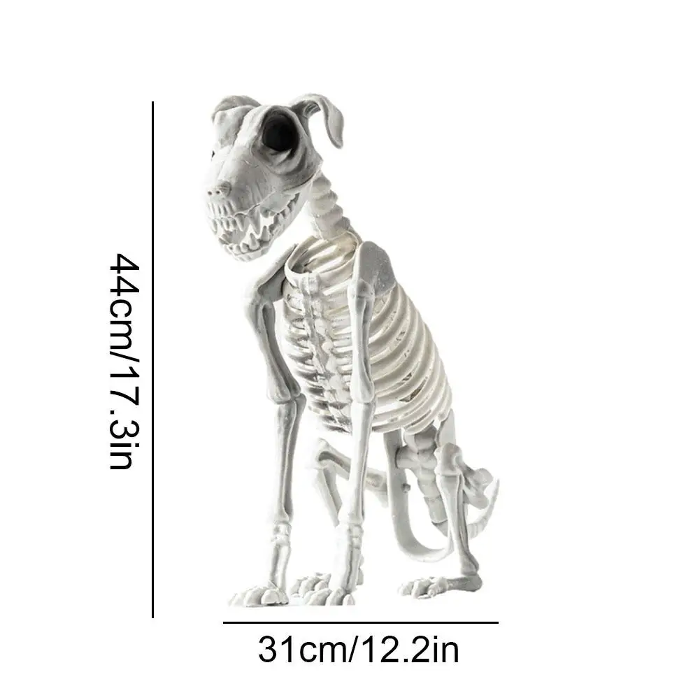 Halloween Dog Skeleton Decoration Spooky Halloween Skeleton Decor Set Poseable Mini Bone Statues Dog For Haunted Atmosphere