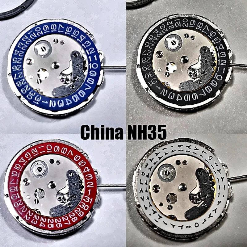 China nh35 Movement Watch Movement 3 o'clock Black/White Calendar Replacement Japan nh35 Mechanical Movement Watch Accessories
