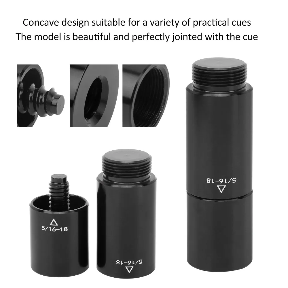 

Billiard Accessories Aluminum Pool Extension Cue 5/16-18 Teeth Compact Billiard Cue Extender Middle Shaft Extender Billiard Cues