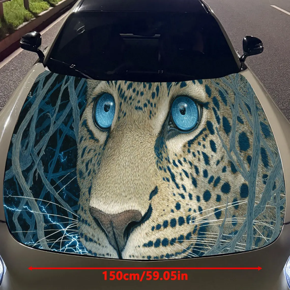 Cute leopard print,car hood stickers,PVC waterproof Self adhesive car hood sticker,car hood decoration protection stickers,Auto
