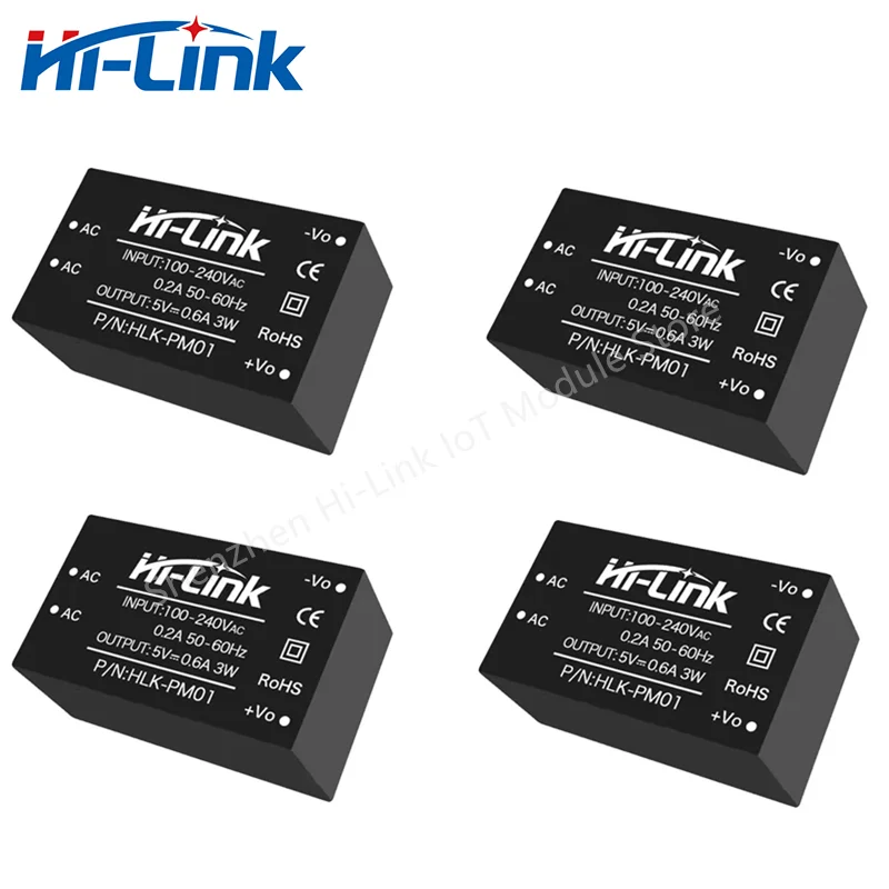 Free Shipping 220V To 5V AC DC Power Supply HLK-PM01 10pcs/lot Isolated Mini Size High Efficiency Step Down Converter