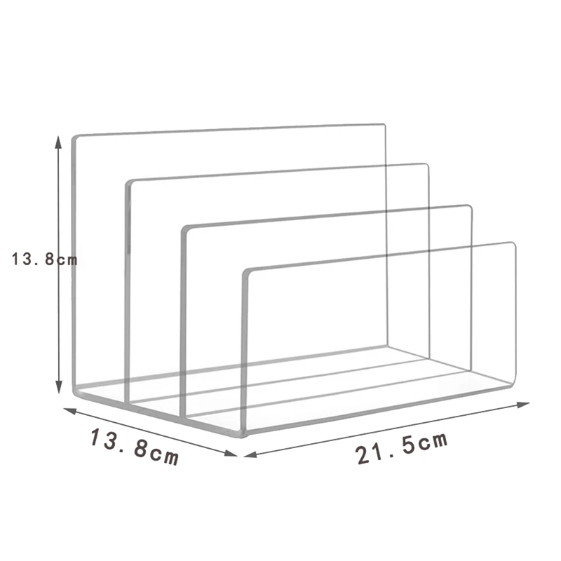 Soporte Vertical para piezas, organizador de escritorio, acrílico, clasificador de archivos de oficina, estante para documentos, libros de letras, 3 secciones, 1 unidad