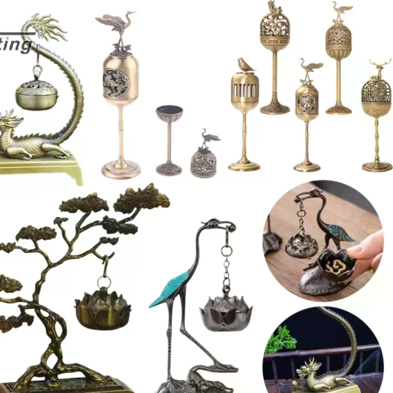 Creative Pine Tree Incense Burner Chinese Hanging Incense Sandalwood Tea Ceremony Aromatherapy Ornaments Tea Table Decor