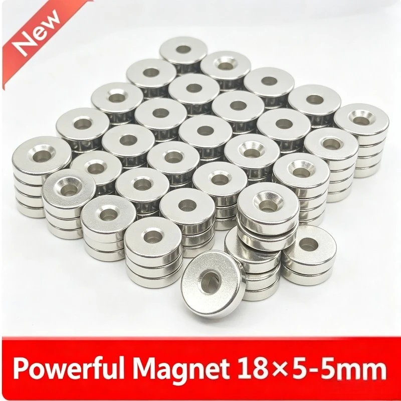 18x5‑5mm Countersunk Hole Round Neodymium Magnets 18*5mm Disc Rare Earth Powerful Strong Magnet With 5mm Hole
