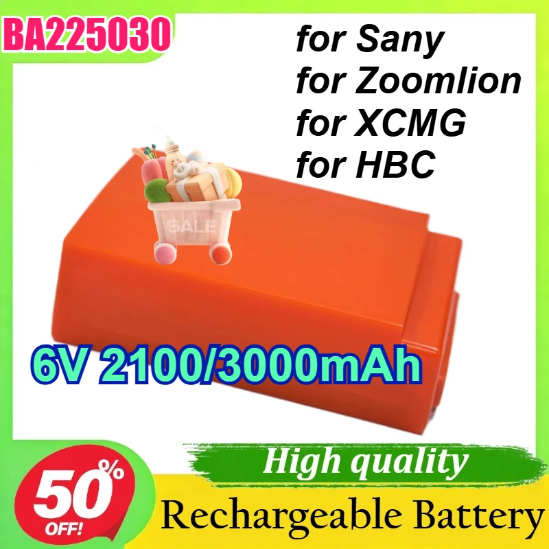 

BA225030 for Sany for Zoomlion for XCMG for HBC Concrete Pump Truck Accessories 6V 2100/3000mAh Remote Control Battery