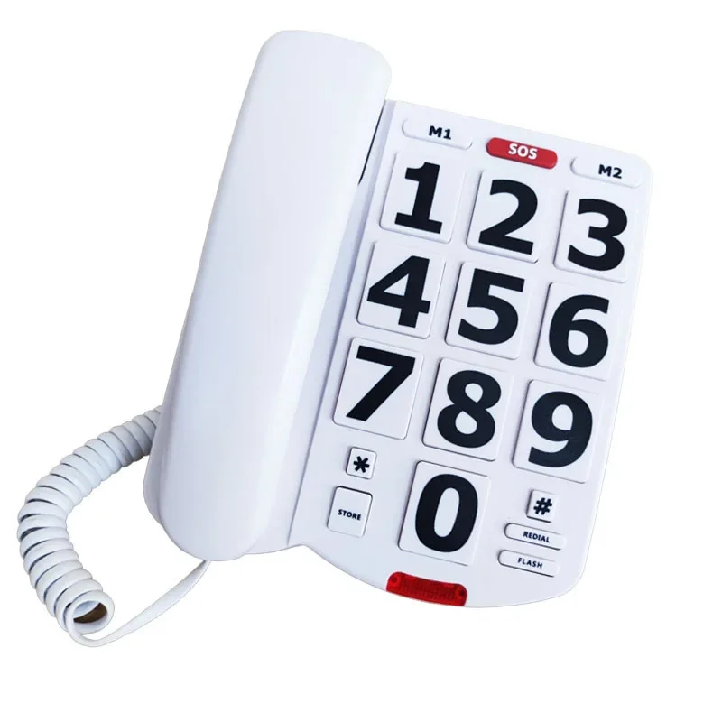 Amplified Landline Phone Corded Desk Telephone with Large Buttons, Loud Ringer, Speed Dial Memory, for Hearing Impaired Seniors