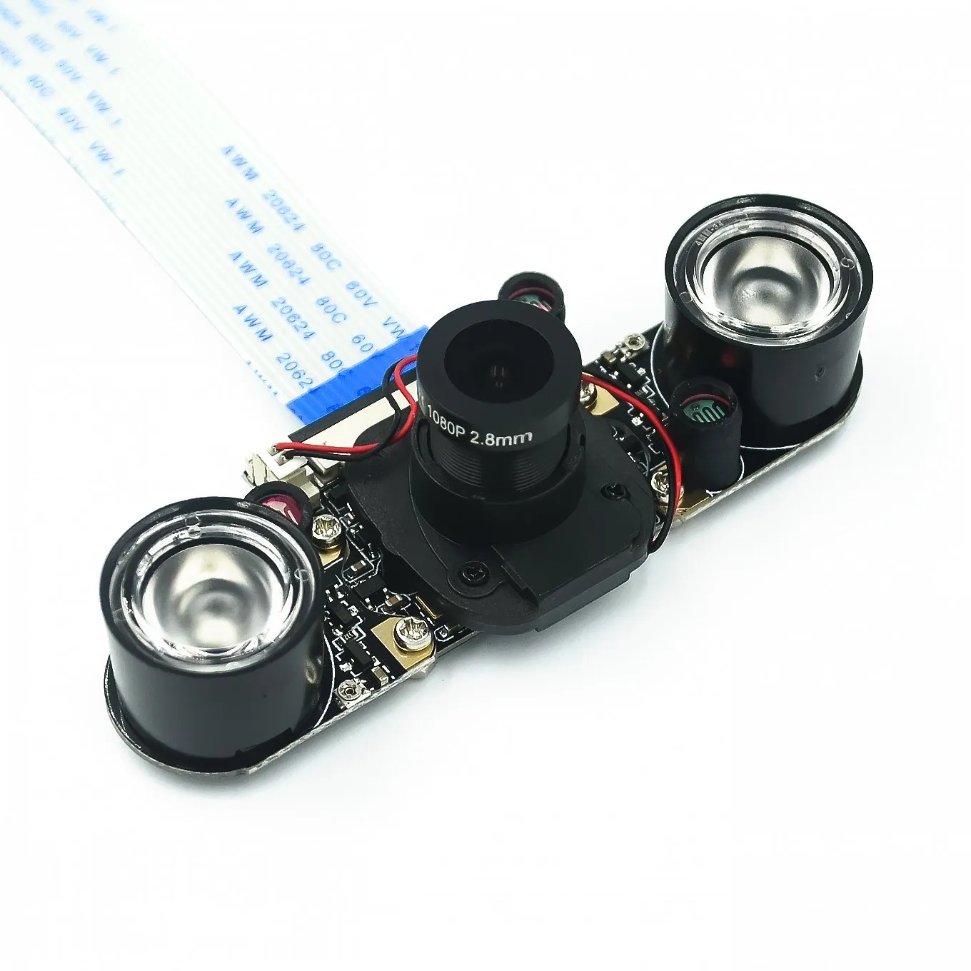 For for Raspberry Pi 4 Model B/3B+/3B/2B Night Vision Fisheye Camera 5MP OV5647 72 Degree Focal Adjustable Camera