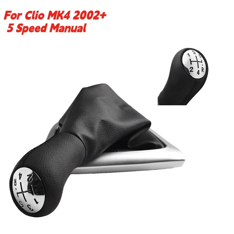 

5 Speed Auto Leather Car Gear Shift Lever Knob Head Handball For Clio MK4 2002+ Car Knob HandBall Accessories