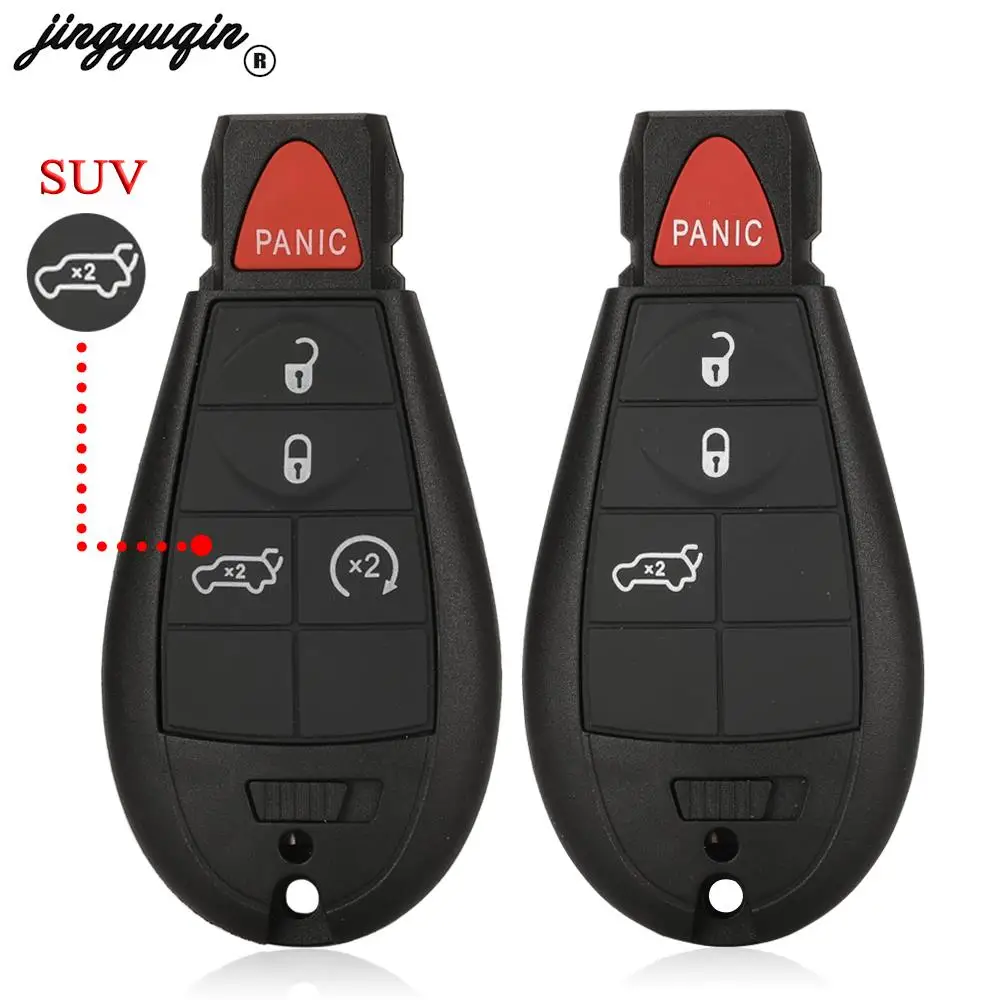 

Jingyuqin для Jeep Dodge 2014-2019, умный чехол для дистанционного ключа автомобиля, чехол FOB с необрезанным лезвием, замена 4/5 кнопок