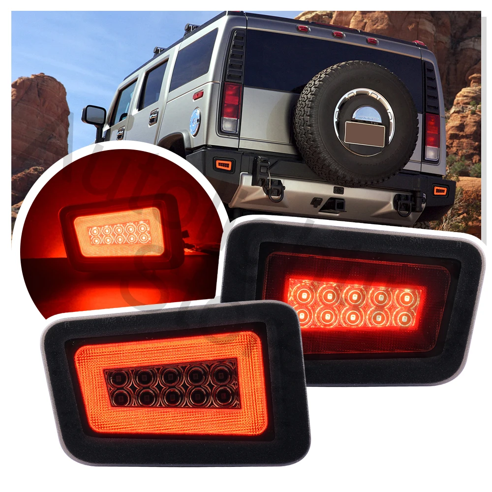 2PCS LED rear bumper reflecter tail Light For Hummer H2 2005 2006 2007 2008 2009 Parking Light Brake Light turn signal light