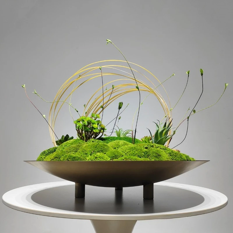 فندق صيني جديد طاولة مستديرة كبيرة وجبة الطحلب الخالد محاكاة الجدول الديكور محاكاة زهرة زخرفة #3