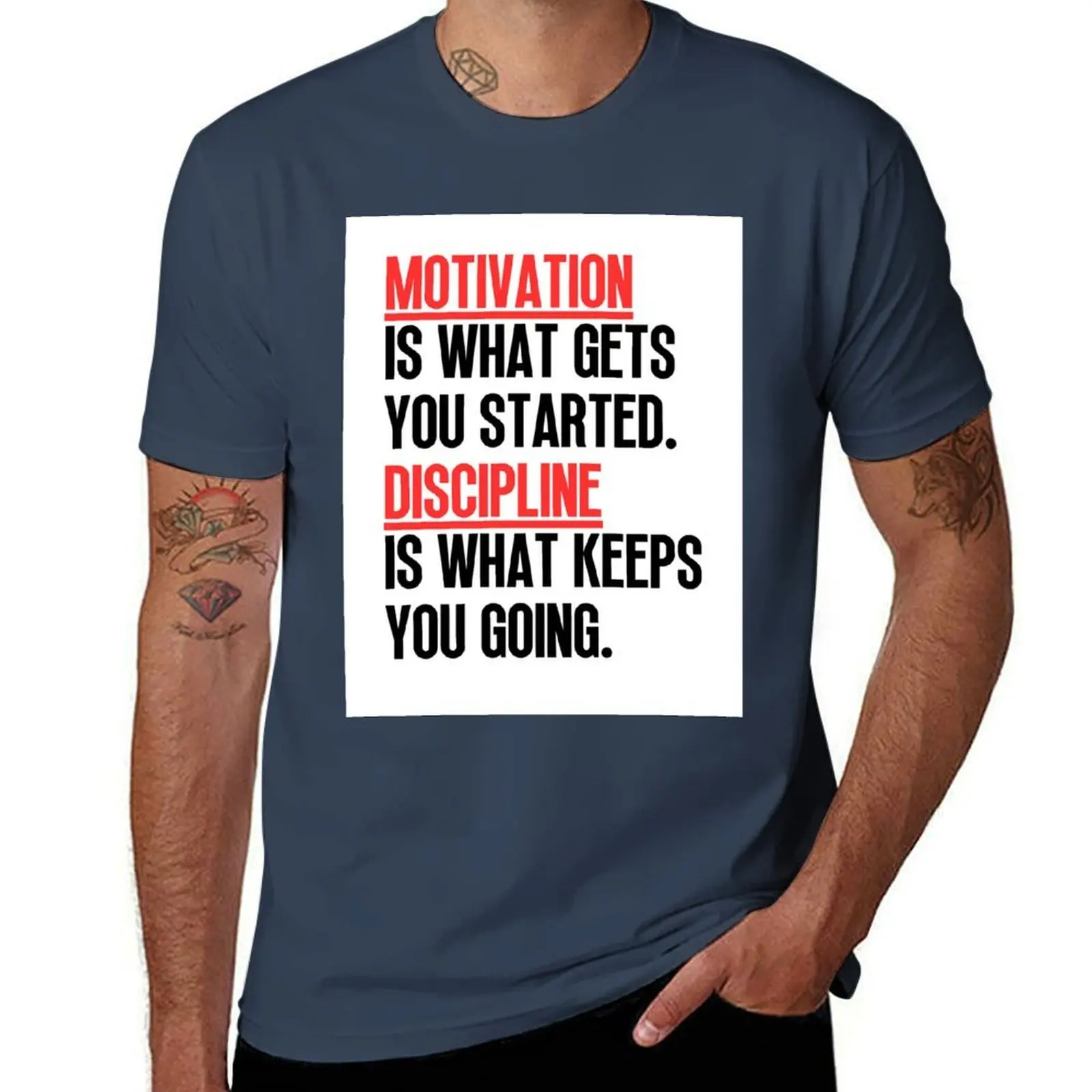 

Motivation VS Discipline T-Shirt men t shirt cotton 100% t shirt for man T-Shirt