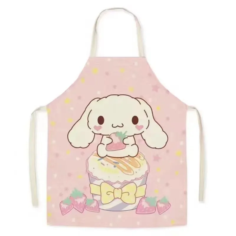 Cute Sanrio Cinnamon Dog Parent-child Apron Adult Hanging Neck Disposable Kitchen Anti-oil Linen Sleeveless Waist Cleaning Tool