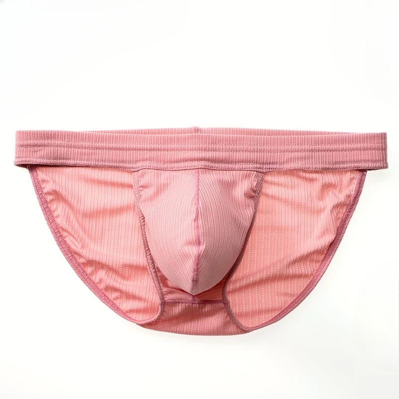

Ribbed Quick-Dry Brief for Men High-Cut Low-Rise U-Pouch Underwear Gays Sexy Hip Lift Tanga Comfortable Soft Solid Color Panties