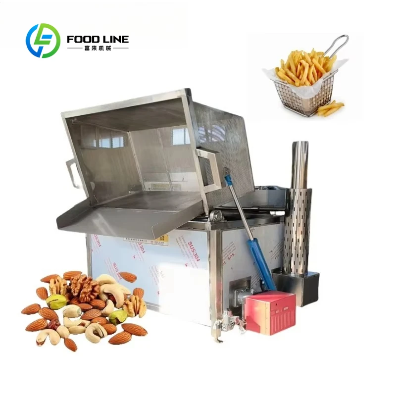 Customized CE Stainless Steel Professional Deep Fryer Frying Machine for Falafel Banana Chips Corn Chips Nut Oil Processing