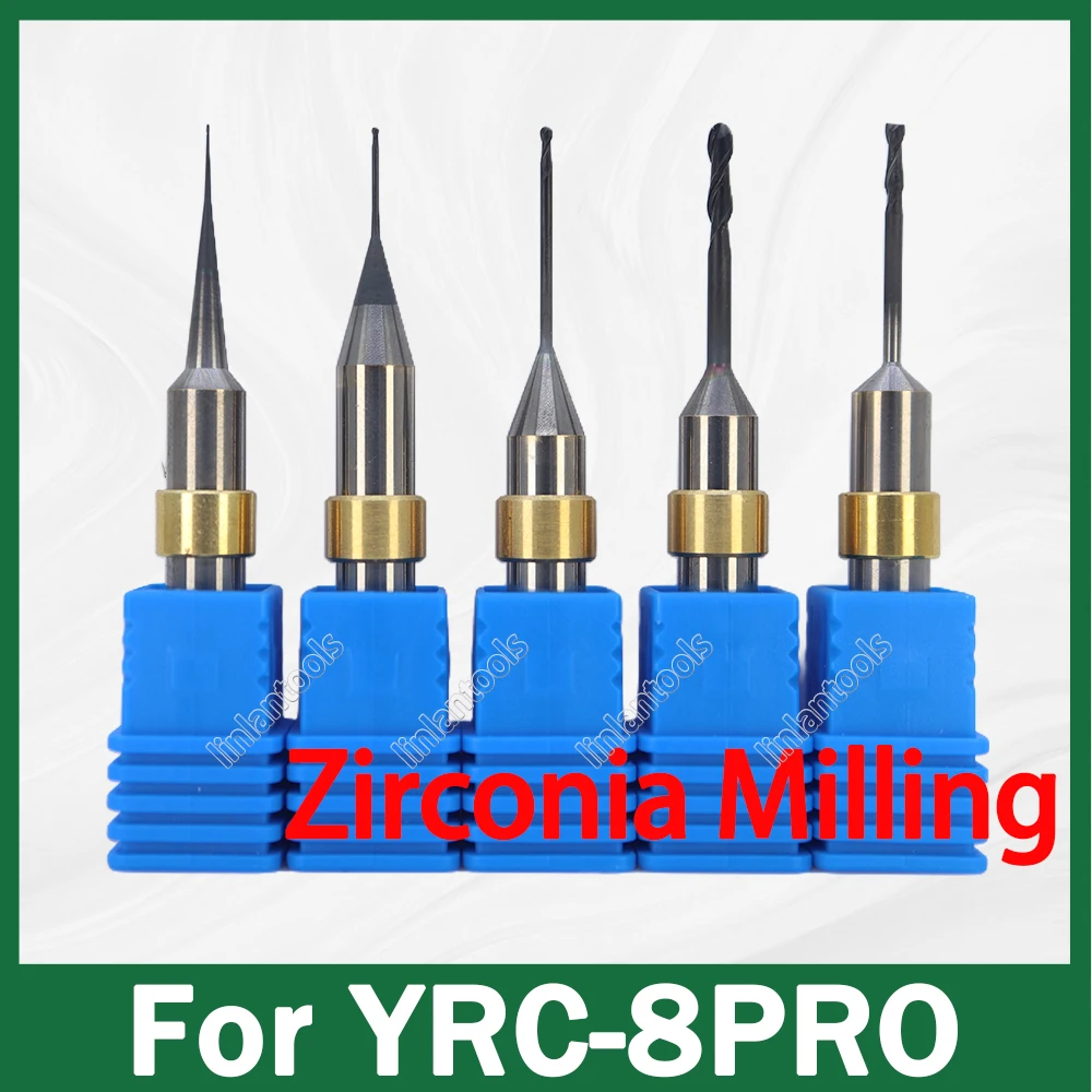 Drill Bits Compatible with YRC-8PRO CAD/CAM 6mm Shank | For Titanium, Co-Cr, Glass Cerammic, Zirconia, Resin, PMMA