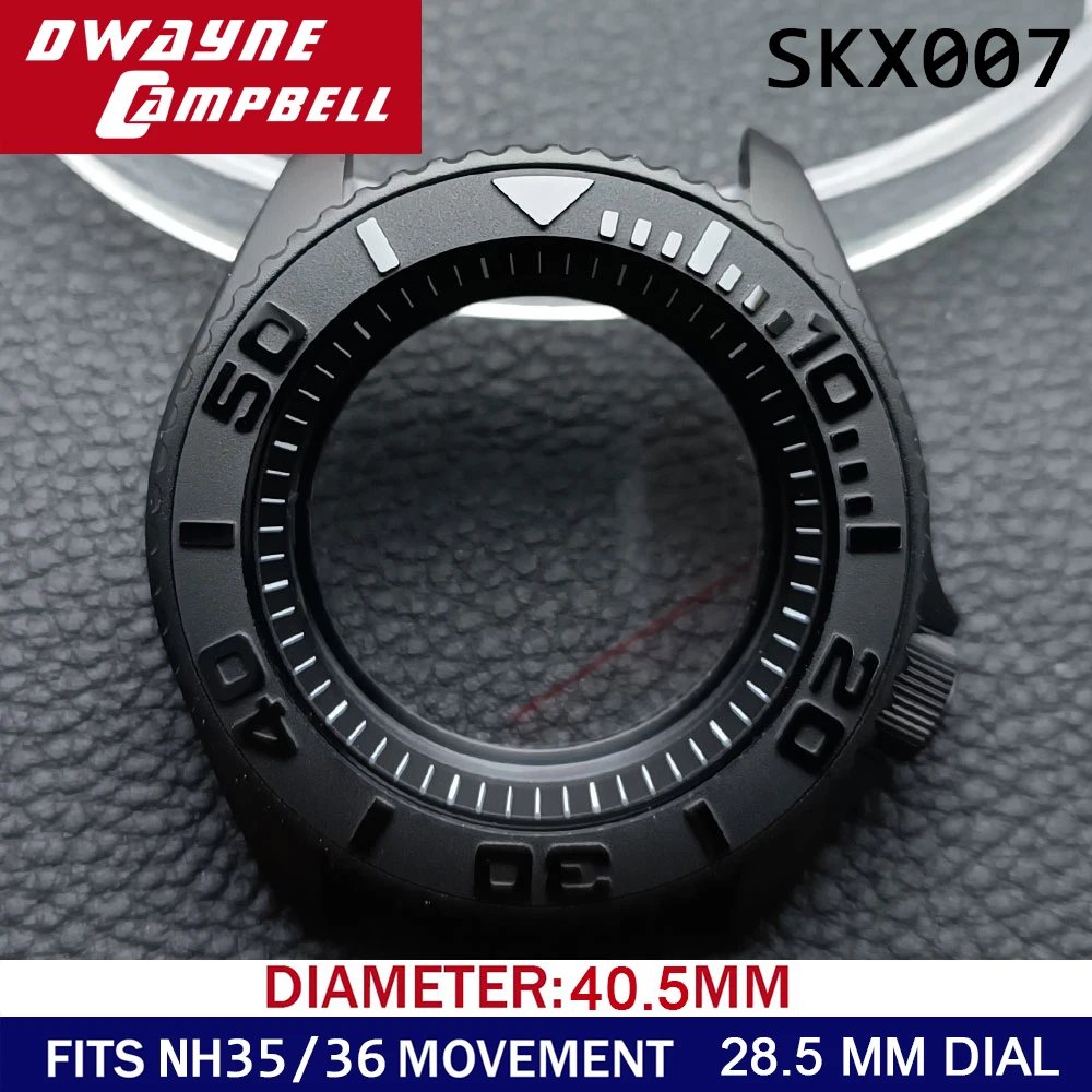 Skx007 Case 42Mm Herenhorloges Stalen Kast Fit Nh35 Nh36 Bewegingskast Horloge Accessoires Rvs Convex Glas 22Mm Band