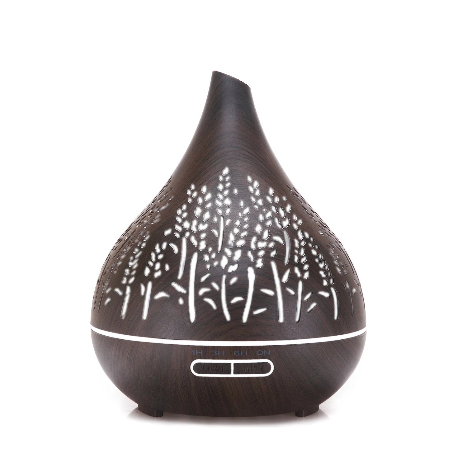 

For Better Sleep Deep Wood Grain 400ml Humidifier 400ml Capacity Aroma Diffuser Quiet Operate Easy To Transport