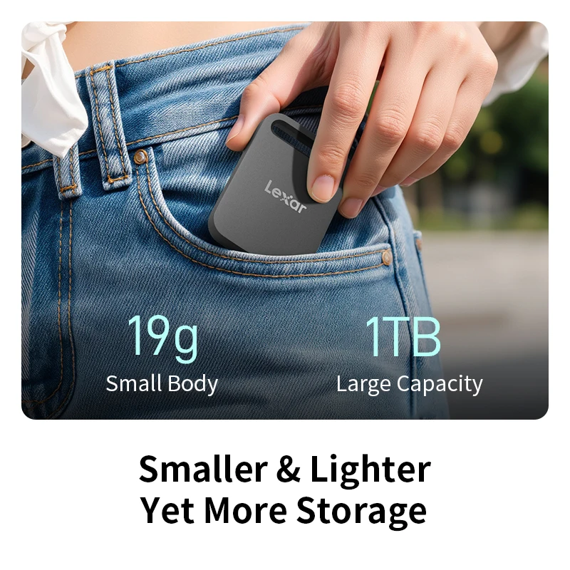 Original Lexar Tiny PSSD Solid State Drive for iPhone 15 16 17 Smartphone Computer Portable Hard Drive 512GB 1TB Max 390Mb/s