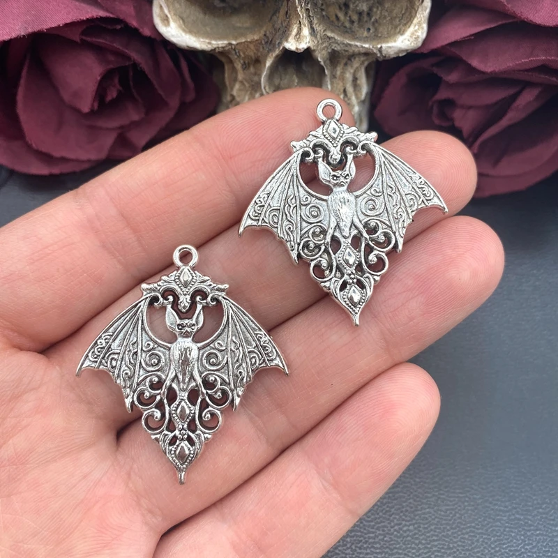 4pcs Gothic Vampire Bat Charm Pendant for DIY Jewelry Making