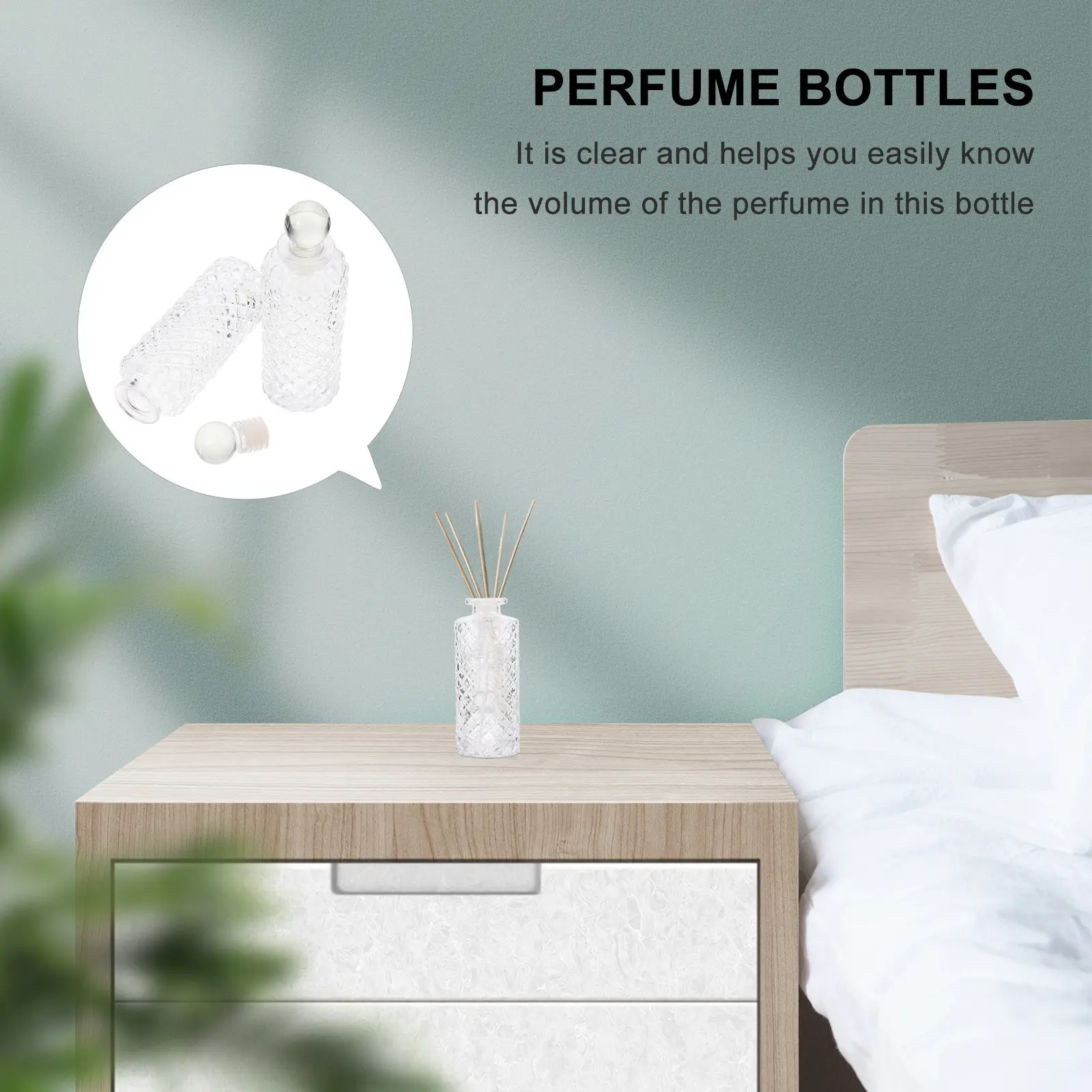 3個入り-150ml-ガラス製ディフューザーボトル-透明-平底-安全な丸みを帯びた角-空のアロマセラピーコンテナ-室内装飾用