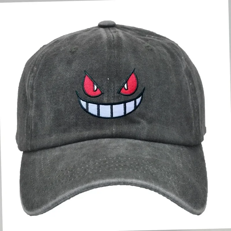 Pokemon Gengar Anime Baseball Caps Snapback Hats Adjustable Sports Caps Hip Hop Hats Trendy Embroidery Solid Color for Men Women