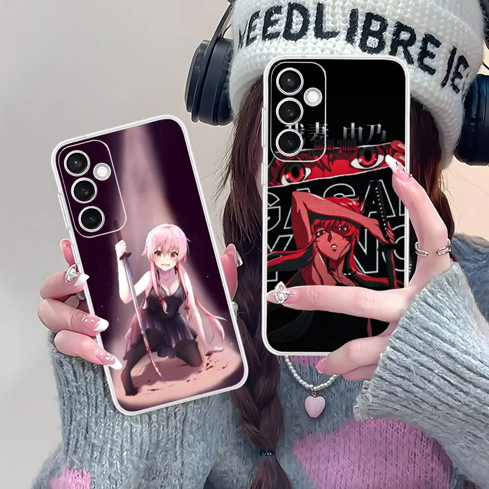 Future Diary Gasai Yuno Phone Case for Samsung Galaxy S25 S24 S23 S22 S21Plus FE Ultra Soft TPU Clear Shockproof Cover