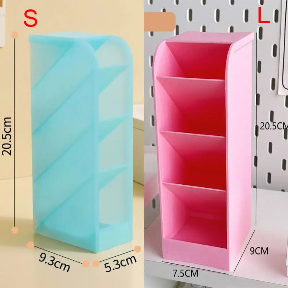 Porte-stylo oblique de grande capacité, 4 grilles, boîte de rangement pour stylos Macaron et documents, bureau de style INS, stockage de crayons, conteneur pour la maison
