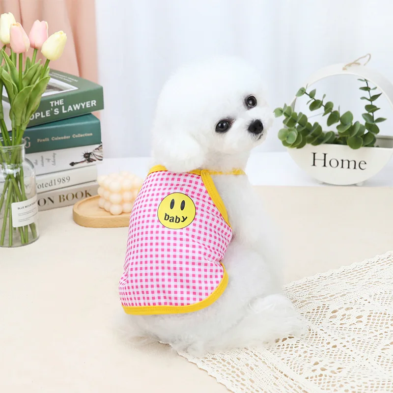 Puppy Summer Clothes Dog Cooling Vest 2024 Dog Outfit Chihuahua Apparel Dog Clothing Girls Dog Costume Plaid Dog Suspender Skirt