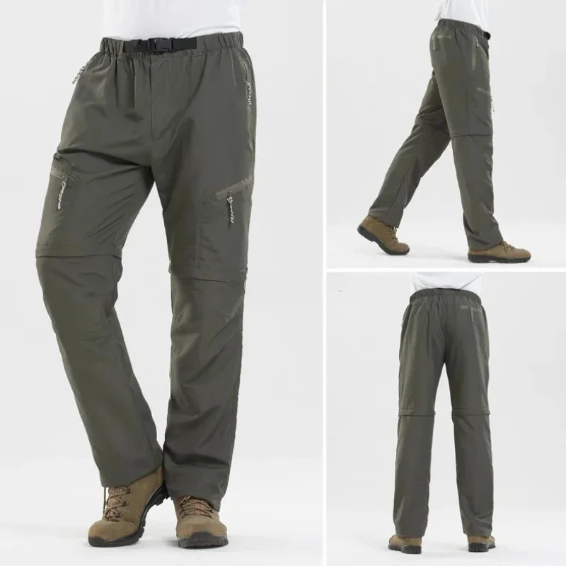 Spring Summer Outdoor Pants Men Quick Dry Convertible Pants Men Hiking Lightweight Fishing Zip Off Cargo Work Pants Trousers view 6